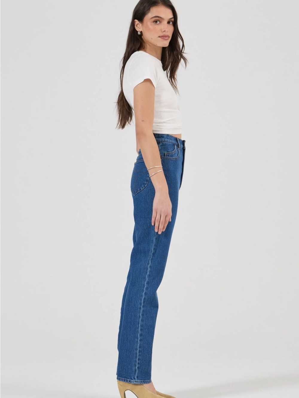 ROLLA'S Classic Original High Rise straight Jeans medium wash blue